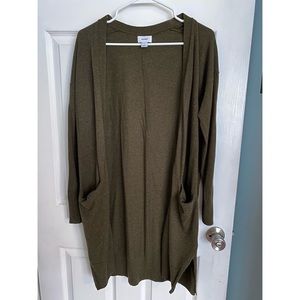 Old Navy LS Olive Green long Cardigan w/pockets